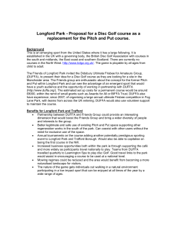 Proposal of installing a Disc Golf course as a replacement for the