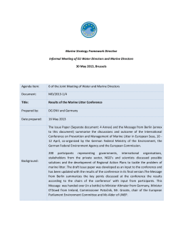 Message from Berlin Conclusions of the chairpersons of