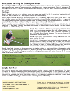 Instructions for using the Green Speed Meter