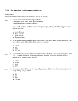 FOM12 Permutations and Combinations Pretest Multiple Choice