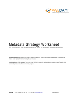 Metadata Strategy Worksheet