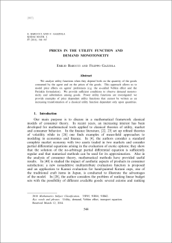 PRICES IN THE UTILITY FUNCTION AND DEMAND