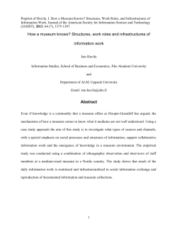 How a museum knows? Structures, work roles and