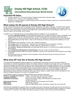 IB Course Sequence and Public Info Sheets