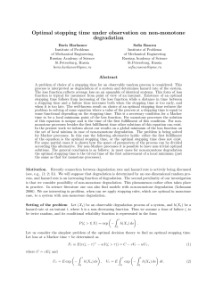 Optimal stopping time under observation on non