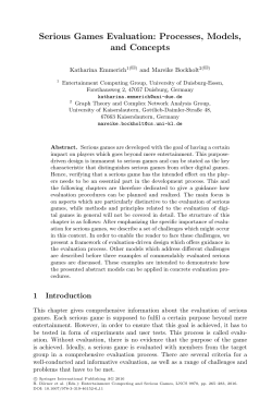 Serious Games Evaluation: Processes, Models, and Concepts