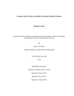 Consumer Risk Preferences and Higher Education