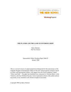 The Players and the Game of Sovereign Debt