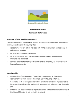 Terms of reference: Sussex Housing and Care &ndash; Residents Committee