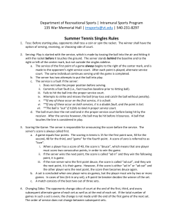 Tennis Singles Rules - Recreational Sports
