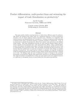 Product differentiation, multi-product firms and estimating the impact