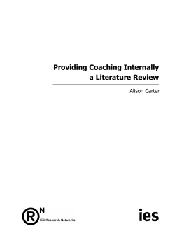 Providing Coaching Internally - Institute for Employment Studies