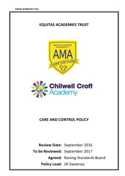 Equitas &ndash; Care and Control Policy