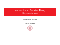 Introduction to Decision Theory Representations