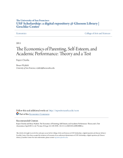 The Economics of Parenting, Self-Esteem, and Academic Performance