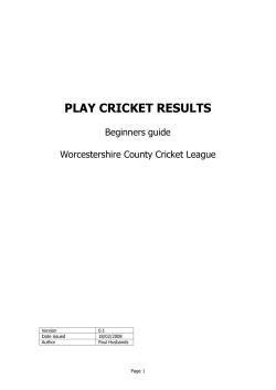 play cricket - Worcestershire Cricket League
