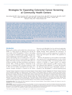 Strategies for expanding colorectal cancer screening at community