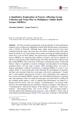 A Qualitative Exploration of Factors Affecting Group Cohesion and
