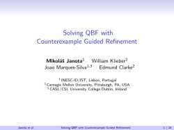 Solving QBF with Counterexample Guided Refinement - sat