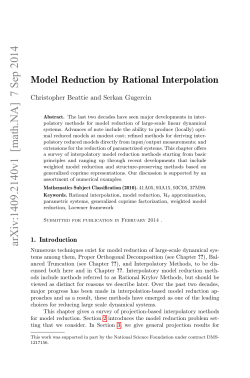Model Reduction by Rational Interpolation - VT Math