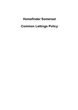 Homefinder Policy - Homefinder Somerset