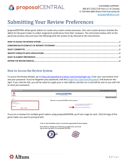 Submitting Your Review Preferences