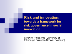 Risk and innovation: towards a transparent framework for risk