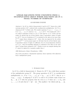 LINEAR EQUATIONS WITH UNKNOWNS FROM A