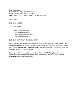 SPORT: SURFING EVENT: 2017 ISA WORLD SURFING GAMES