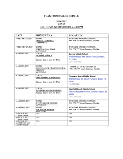 2016-17 Flag Football Schedule
