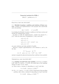 Numerical methods for PDEs 1 2016/17 &ndash; problem set n. 11