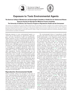 Exposure to Toxic Environmental Agents
