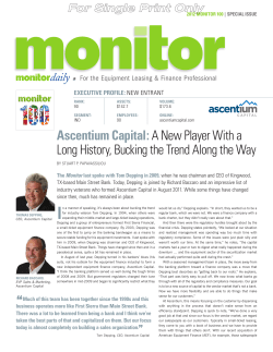 Ascentium Capital: A New Player With a Long History, Bucking the