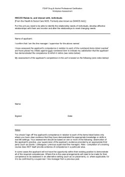 HSC233 Relate to, and interact with, individuals [From the Health