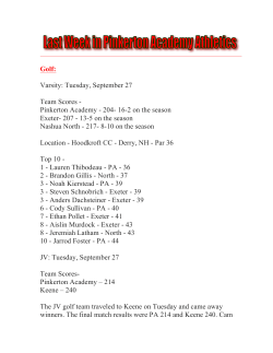 Golf: Varsity: Tuesday, September 27 Team Scores
