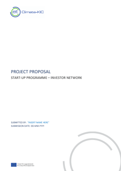 Project Proposal Form 20170213 V3.0 - Climate-KIC