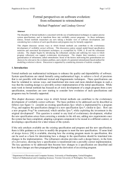 Formal perspectives on software evolution: from