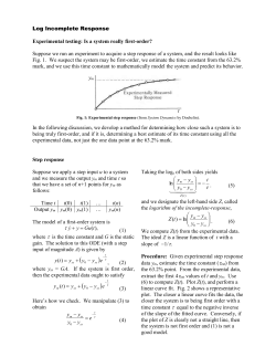 Experimental testing: Is a system really first-order - Rose