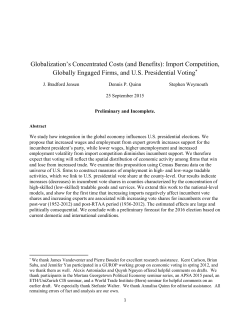 Import Competition, Globally Engaged Firms, and US Presidential