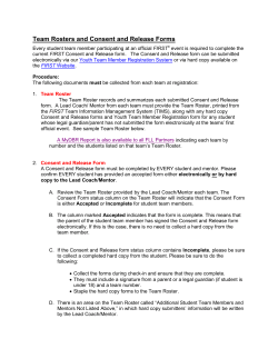 Team Rosters and Consent and Release Forms