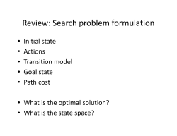 Review: Search problem formulation