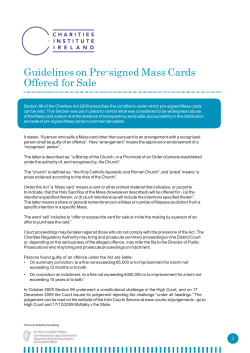 Pre-signed Mass Cards Good Practice