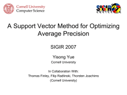 A Support Vector Method for Optimizing Rank-Based
