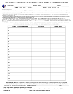 team roster form - St. Charles Parks and Recreation