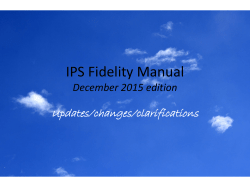 IPS Fidelity Manual
