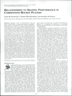 relationships to skating performance in competitive hockey players