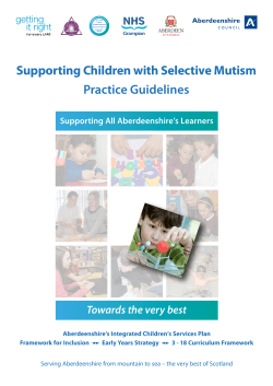 Supporting Children with Selective Mutism Practice Guidelines