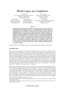Modal Logics are Coalgebraic - ePrints Soton