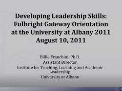 Developing Leadership Skills 2011