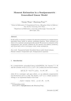 Moment Estimation in a Semiparametric Generalized